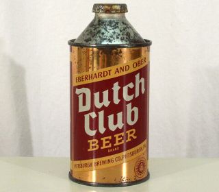 Dutch Club Irtp Cone Top Beer Can,  Cap Eberhardt & Ober Pittsburgh Pennsylvania