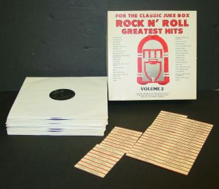 Set Of 27 Rock N Roll Vol.  2 78 Rpm Vinyl Records For Jukebox W/titlestrips