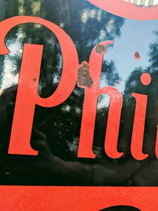 Vintage 1956 Double Sided Porcelain Phillips 66 sign 30 inch gas oil 3