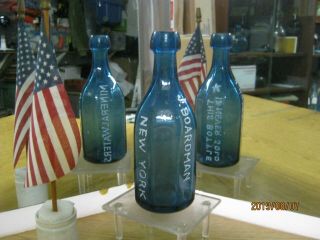 8 Sided Pontiled Cobalt Blue J.  Boardman Mineral Water York