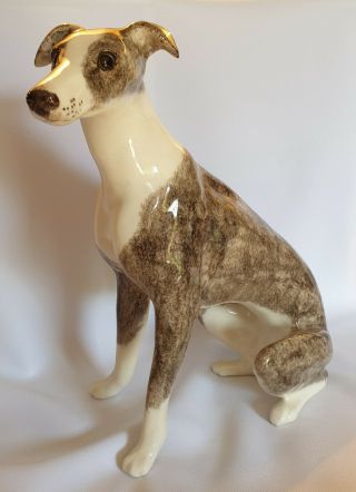 Jenny Winstanley Pottery Whippet Greyhound Dog Figurine Ornament Size 8