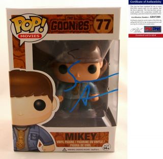 Sean Astin Signed Funko Pop Figurine Goonies Mikey Psa/dna Authenticated
