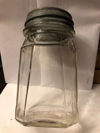 Vintage Canning Fruit Jar,  Rare Shape Clear Pint;