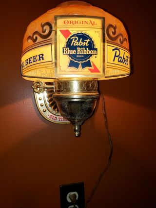 Pabst Beer Sign Vintage Lghted Wall Sconce Motion Spinning Bubbling Bar Light L4