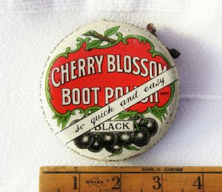 Large Size Cherry Blossom Shoe Boot Polish Tin - Black