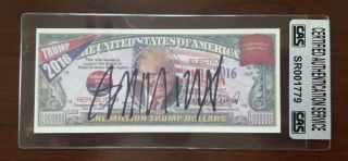 Donald Trump Autographed Signed Signature Dollar Bill Cas Authenticated