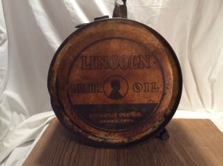 Rare Lincoln Motor Oil 5 Gallon Rocker Oil Can Lincoln Oil Co Boone Iowa Vintage