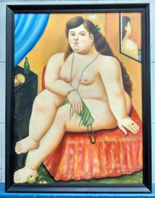 Fernando Botero 1982 Oil On Canvas With Frame