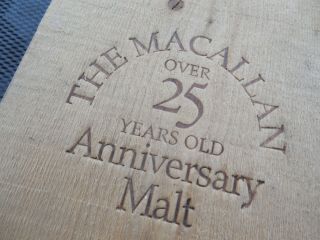 W/ Leather Straps The Macallan Over 25 Years Old Anniversary Malt Whiskey Wooden