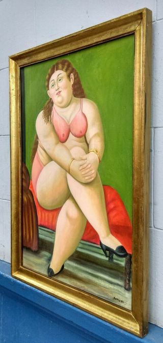 FERNANDO BOTERO 1986 OIL ON CANVAS WITH FRAME IN GOLDEN LEAF 8