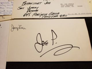 Jerry Lewis signed envelopes,  handwritten notes from Ms.  Lewis Sam early 1990 ' s 6