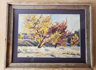 Ted Schuyler Listed Artist Watercolor Signed And Dated 1955 Framed Matted