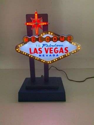 Welcome To Fabulous Las Vegas Nevada Animated Light Up Desktop Bar Sign