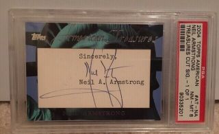 Neil Armstrong Topps American Treasures Autograph Auto 1/1 Psa Graded Apollo 11