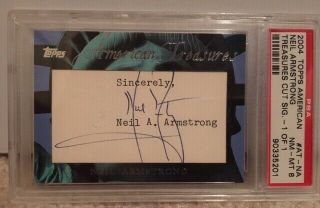 Neil Armstrong Topps American Treasures Autograph Auto 1/1 PSA graded Apollo 11 2