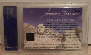 Neil Armstrong Topps American Treasures Autograph Auto 1/1 PSA graded Apollo 11 3