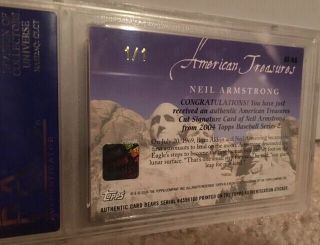 Neil Armstrong Topps American Treasures Autograph Auto 1/1 PSA graded Apollo 11 4