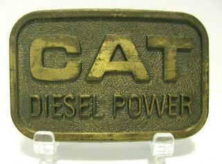 Caterpillar Tractor Co 1981 Cat Diesel Power Brass Belt Buckle Sales Guides Logo