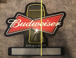 Budweiser Draught Very Rare Large Led Sign W/ Message Board Opti Neon 8