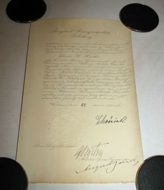 1932 President Of Poland Seal Ignacy Moscicki Signed By 4 Document Warsaw