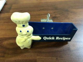 Vintage Pillsbury Doughboy Quick Recipe Holder Store Display Advertising Figure