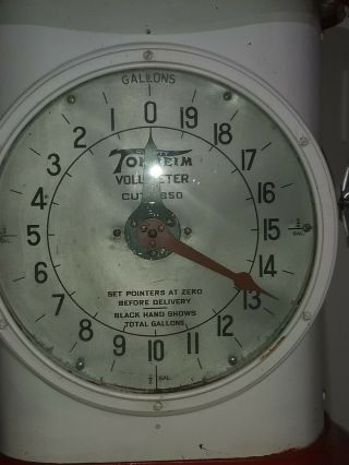 VINTAGE Tokheim Clock Face Texaco Gas Pump 1930 ' s 3