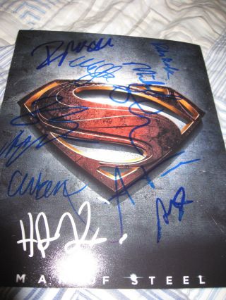 Superman Man Of Steel Cast Signed 8x10 Poster Photo Henry Cavill In Person F