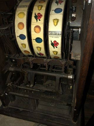 Cast Iron Mills Slot Machine Spearmint 5 Cent Goose Neck 1900’s With Vendor 5