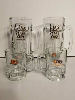 A&w Collectors Mug Set Of 4 2019 Gold Mug 100th Anniversary 2 Larges And 2 Minis