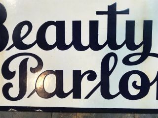 Double Sided Porcelain Beauty Parlor Sign & Bracket 12