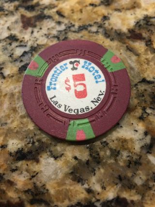 $5 Frontier Hotel Casino Gaming Chip Hotel Las Vegas
