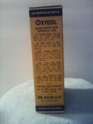 Vintage Oxydol Laundry Soap Manufactured By WM.  WALTKE & CO St Louis Mo. 7