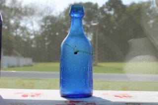 john ryan excelsior mineral water 1859 cobalt blue bottle bottle 3