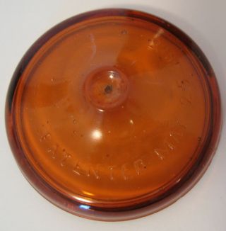 1886 RARE DARK AMBER BROWN ANTIQUE GLOBE Quart CANNING FRUIT JAR w/ Lid 50 5
