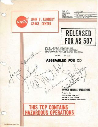 Jack Swigert,  Ed Mitchell,  Ron Evans,  Charlie Duke Etc - Signed Nasa 1969 Documen