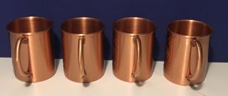 4 Embossed Tito ' s Vodka Copper Moscow Mule Mug Set 4
