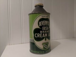 BEVERWYCK IRISH CREAM ALE CONE TOP NOT FLAT TOP BEER CAN IRTP SINCE1876 VERSION 4