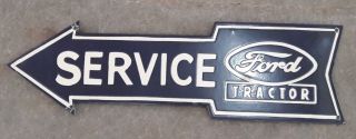 Porcelain Ford Tractor Service Enamel Sign 24 " X 7 " Inches