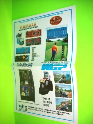 Taito Sagaia,  Mgp,  Nos 1989 Video Arcade Game Flyer Electrocoin Rare