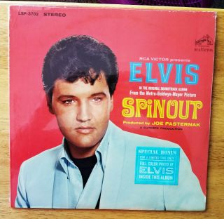 Wow Still Orig.  Stereo Elvis Presley " Spinout " With Photo Lsp - 3702