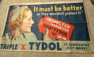Flying A Tydol Advertising Canvas Sign Banner 4ft X 6ft Vibrant Colors