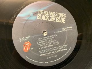 THE ROLLING STONES Black And Blue LP 1976 1st Press COC 79104 Vinyl Record 4