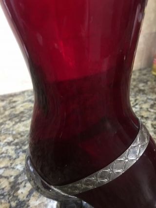 A RARE WEST VIRGINIA 1930’S RUBY RED LADY’S LEG BOOT COCKTAIL SHAKER 5