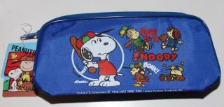 Vintage Snoopy Peanuts Baseball Pencil Pouch School Win Lee Fancy World Nwt