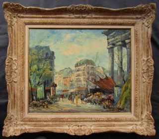 Signed Older Paris Street View Large Impressionist Oil Painting W/ Provenance Nr