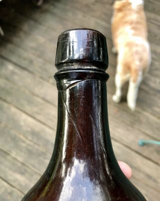 Leavenworth Kansas KS Amber Bottle BRANDON & KIRMEYER - Rare w One ‘R’ 6