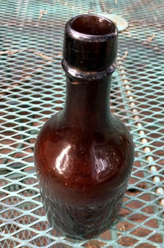 Leavenworth Kansas KS Amber Bottle BRANDON & KIRMEYER - Rare w One ‘R’ 7