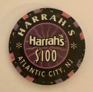 Harrah’s Casino Atlantic City $100 Chip