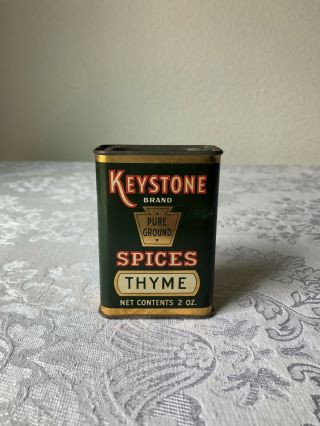 Keystone Thyme Spice Tin All Tin Litho San Jose California
