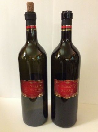 2 Rare Double Magnum Wine Bottle Incanto Puglia Rosso,  Toscana 3l,  Empty